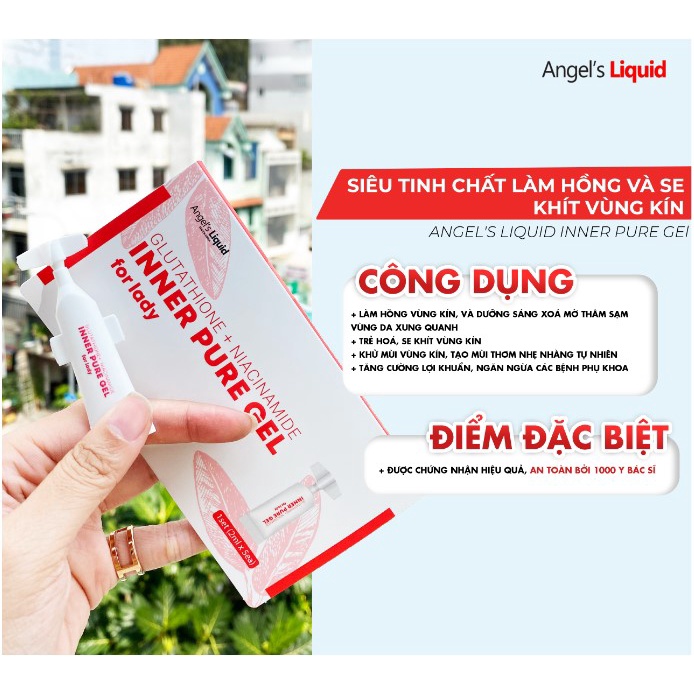 Gel Vệ Sinh Vùng Kín Phụ Nữ Làm Hồng Se Khít Vùng Kín ANGEL'S LIQUID GLUTATHIONE PLUS NIACINAMIDE INNER PURE GEL