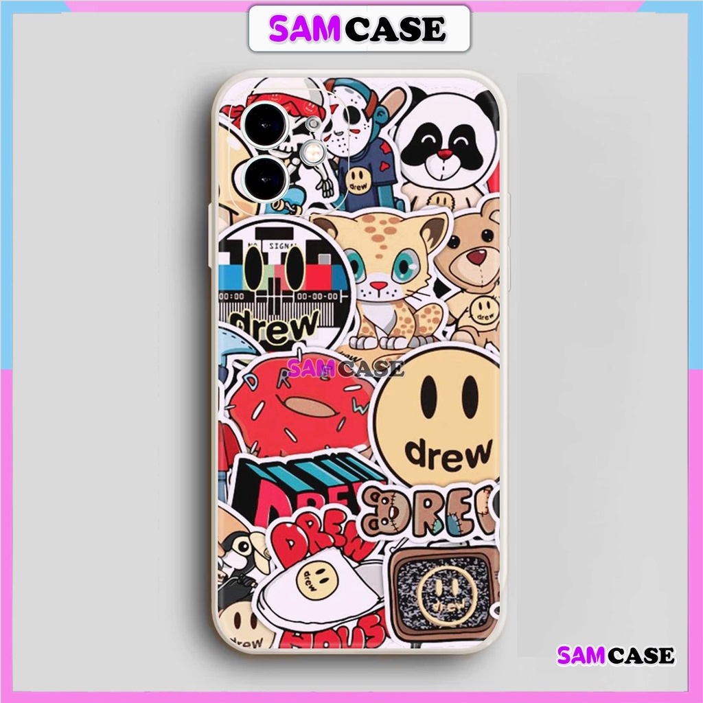 Ốp lưng iPhone 6/6s/7/8/X/XS/11/12/13/14 Pro Plus Max viền vuông chống sốc bảo vệ camera silicon mềm hình Drew21-1