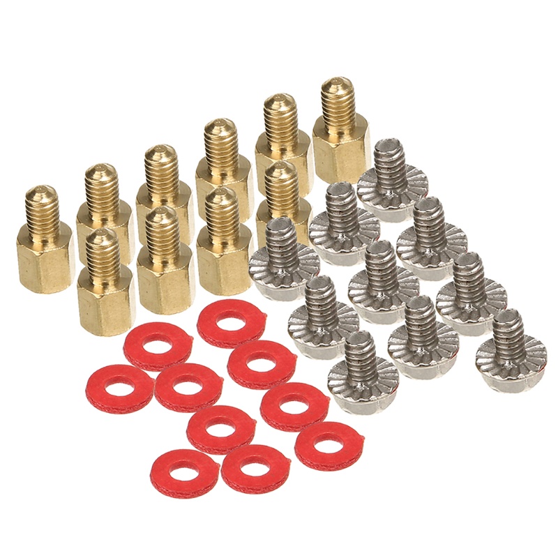 Set 20 Vòng Đệm 6.5mm 6-32-M3 Mạ Vàng Kèm Ốc Vít Chuyên Dụng Cho Bo Mạch Chủ Máy Tính
