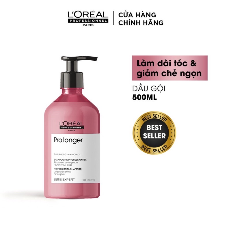 Dầu gội xả giảm gãy rụng, dưỡng dài và dày tóc L'Oréal Serie Expert Pro Longer 300ml/200ml