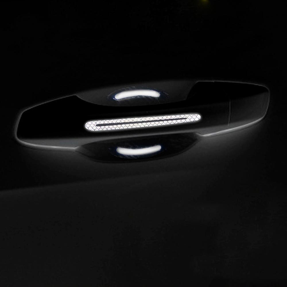 Bộ 4 Miếng Dán Phản Quang Cảnh Báo An Toàn Cho Cửa Xe Hơi Màu Đỏ / Xanh Dương / Xanh Lá / Trắng / Vàng