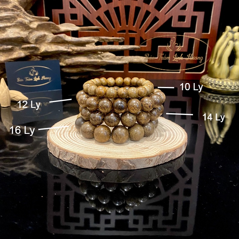 Vòng Tay Trầm Hương [CHÍNH HÃNG] Hạt Tròn Đơn Chuẩn Tự Nhiên 10 - 12 - 14 - 16mm Cao Cấp Quà Tặng Cho Nam Nữ - Tốc Tròn
