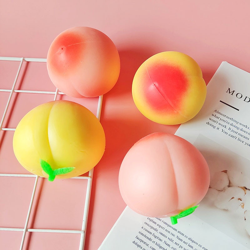 Đồ Chơi Nắn Bóp Đàn Hồi Giảm Stress Hình Quả Đào