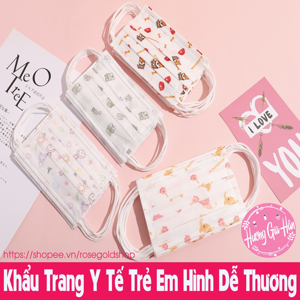 Khẩu Trang Y Tế Trẻ Em Hình Siêu Dễ Thương Dành Cho Bé Dưới 10 Tuổi