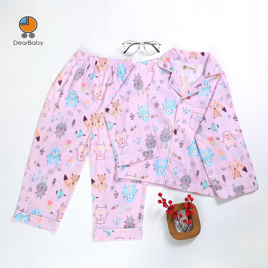 Set Pijama Họa Tiết Gấu Và Thỏ Cho Bé DearBaby P-01