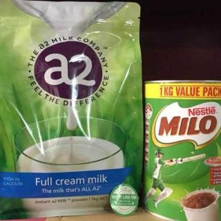 COMBO 1 BỊCH SỮA A2 1KG + 1 LON MILO 1KG NHẬP KHẨU ÚC