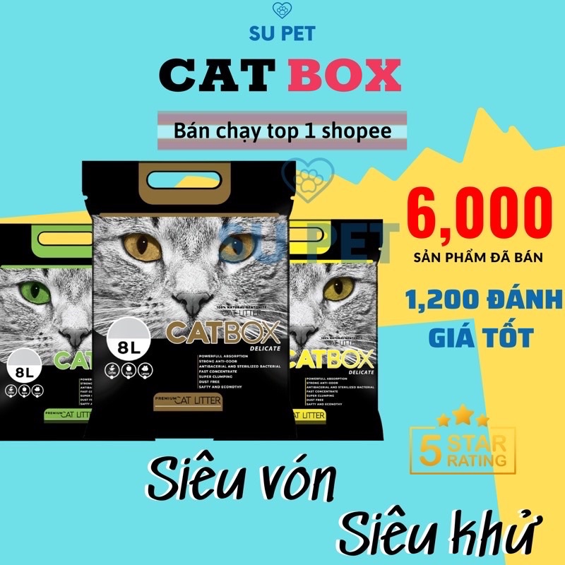 (Nhận sau 1h) Cát vệ sinh cho mèo CATBOX delicate 8l