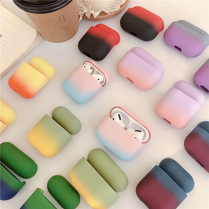 Vỏ PC cho tai nghe Airpods 1 / 2, Airpods Pro nắp rời 2 màu Gradient