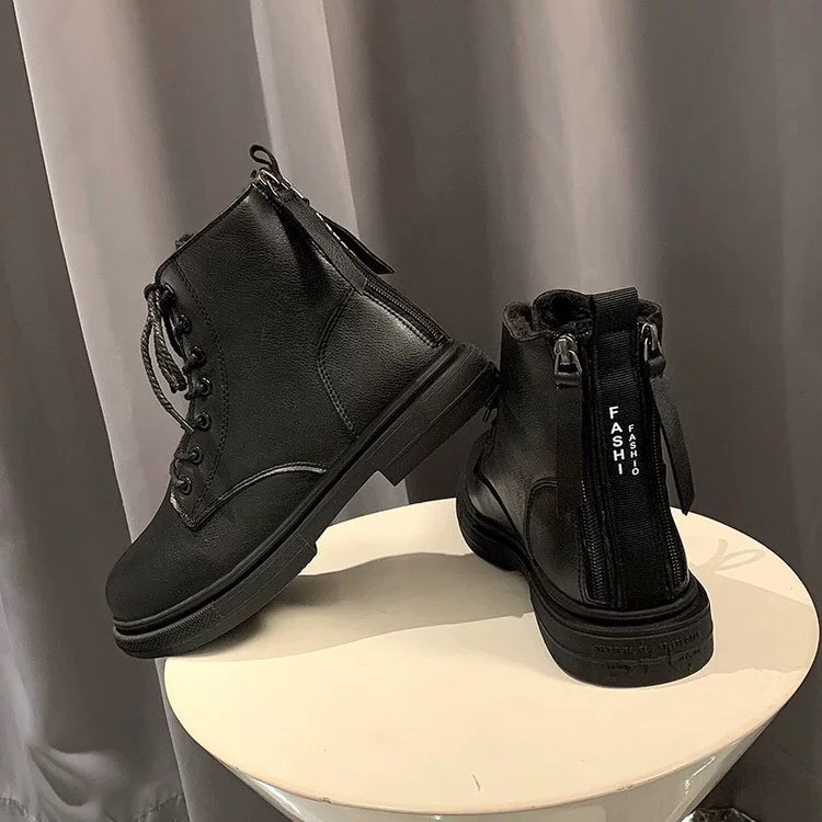 Giày bốt ulzzang chữ FASHIO kéo khóa sau cực đẹp | BigBuy360 - bigbuy360.vn