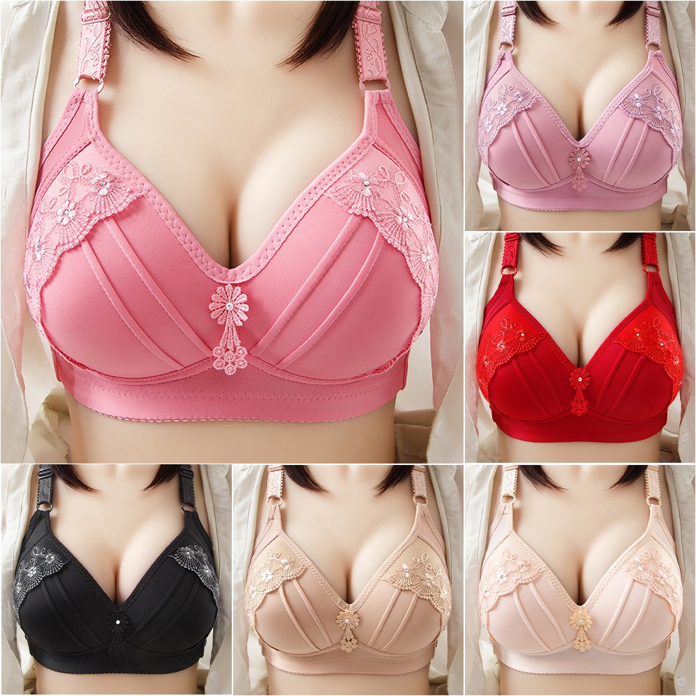 Áo Ngực Cotton Không Gọng Size Lớn Cúp 36-46 B C D Cho Nữ Plus Size