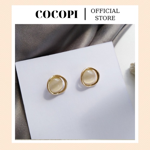 Bông tai Khuyên tai bạc 925 dáng tròn phong cách Hàn Quốc COCOPI Accessories BT016
