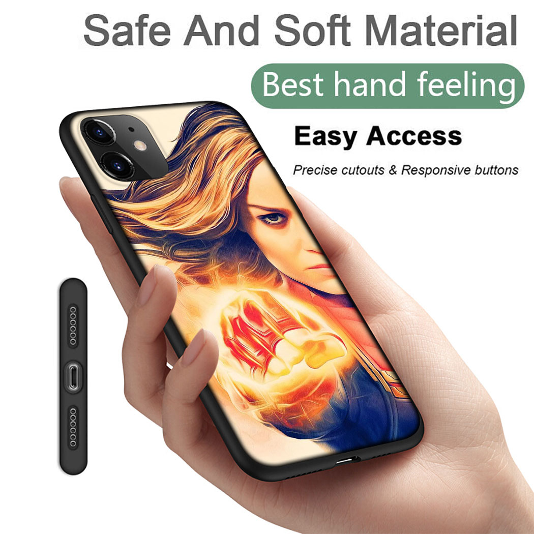 Ốp Điện Thoại Silicon Dẻo Viền Đen Họa Tiết Truyện Tranh Mỹ Marvel Cho Iphone Xr Xs X 6 6s 7 8 Plus 5 5s Se Xc125