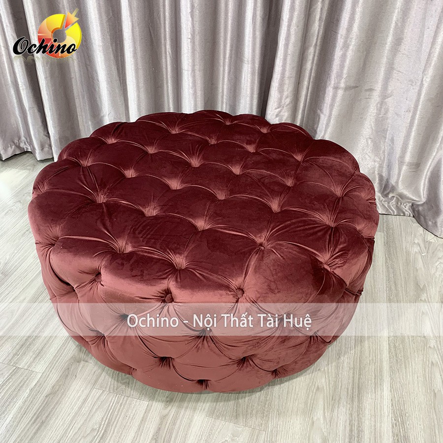 Đôn Nỉ Tròn Sofa, Ghế Đôn Nhún Cổ Điển Cao Cấp Cách Điệu Sang Chảnh Size 1m ( Đủ màu)