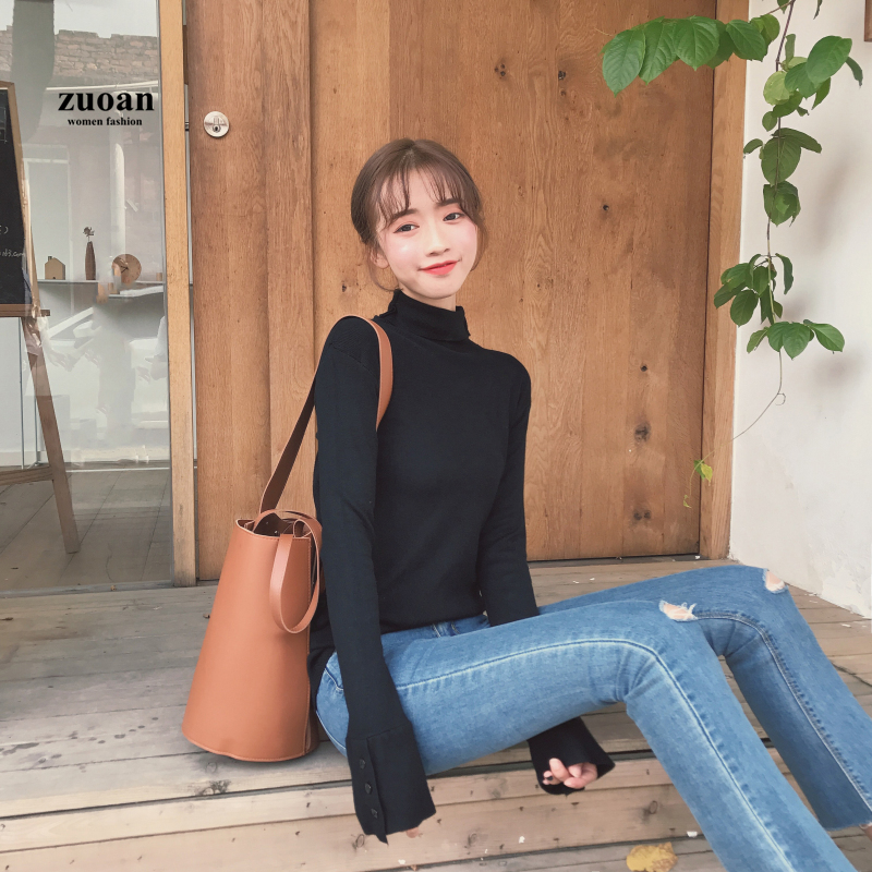 SUXI Áo Len Dài Tay Cổ Cao Thiết Kế Mới Thời Trang Mùa Thu Theo Phong Cách Hàn Quốc Cho Nữ