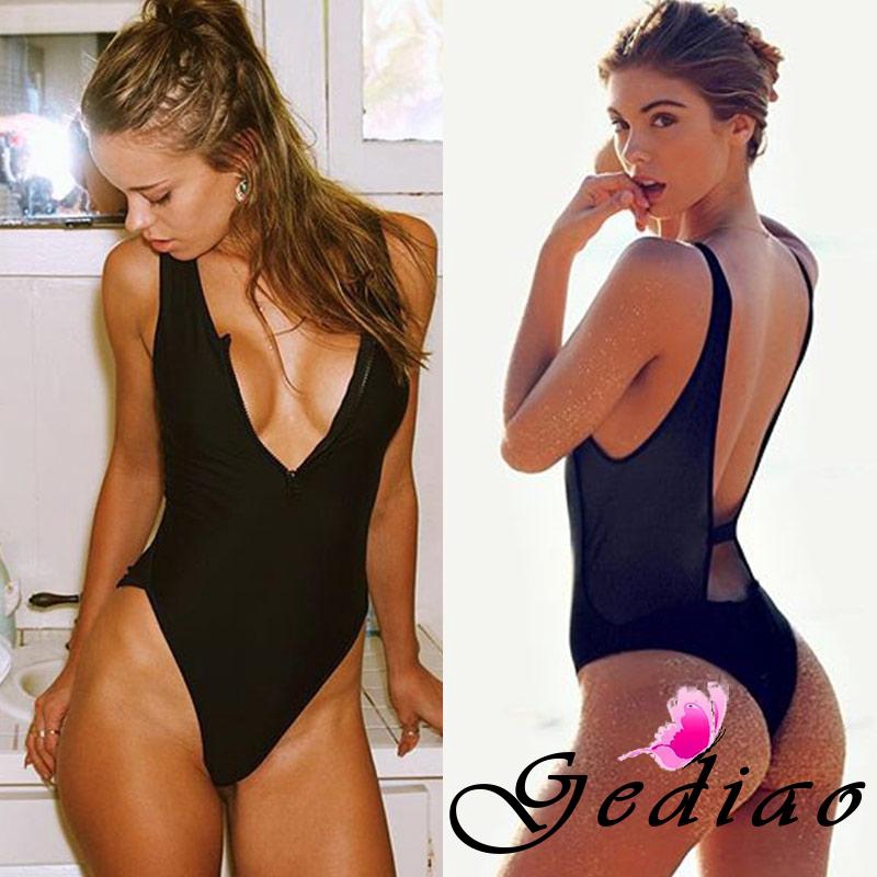 Bộ bikini liền thân có mút nâng phối dây kéo quyến rũ cho nữ | BigBuy360 - bigbuy360.vn