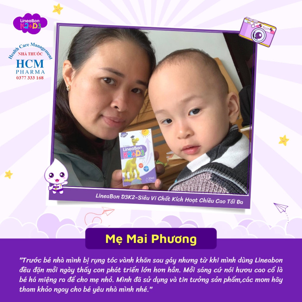 Vitamin d3 k2 mk7 Lineabon drop cho bé trẻ sơ sinh giúp tăng chiều cao ngủ ngon chai 10ml nhập khẩu châu âu HCM26