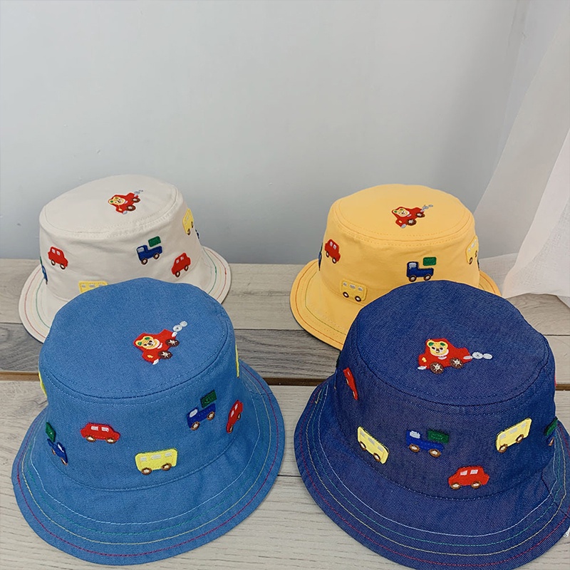 Mũ tai bèo vải cotton mềm họa tiết hoạt hình đáng yêu chống gió thoải mái cho bé trai và bé gái