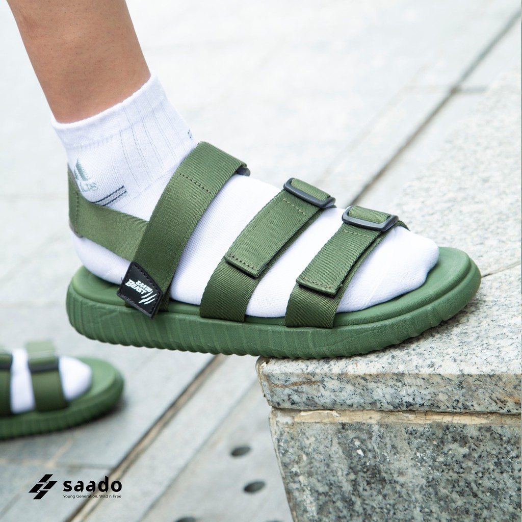 Giày Dép Sandal SAADO - BE01 - MOSSY GREEN WOLF