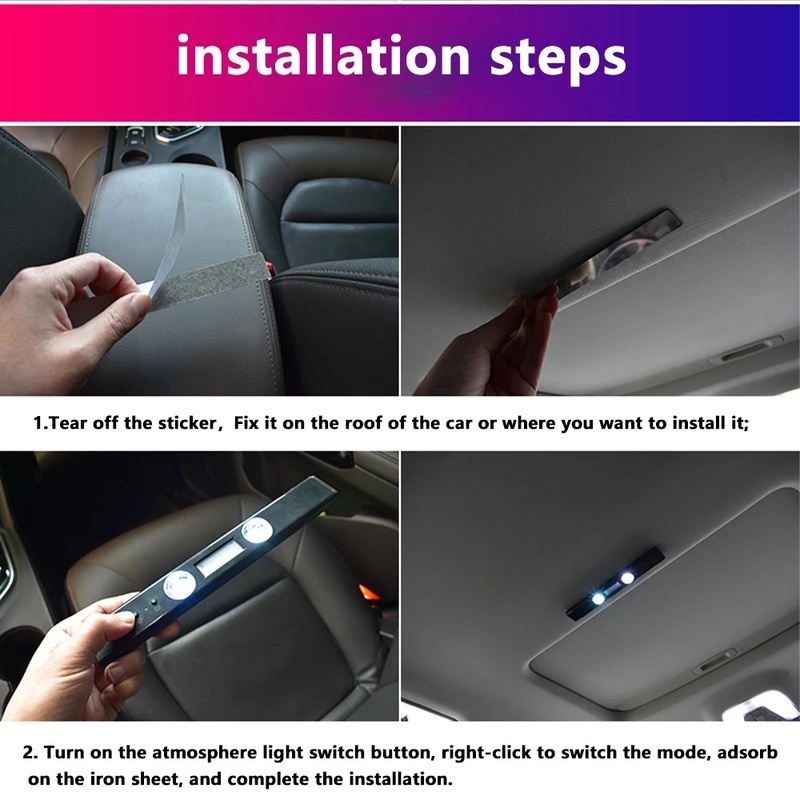 Đèn LED RGB Không Dây Nhiều Màu Sắc Ánh Sáng Đa Chế Độ Trang Trí Nội Thất Xe Hơi