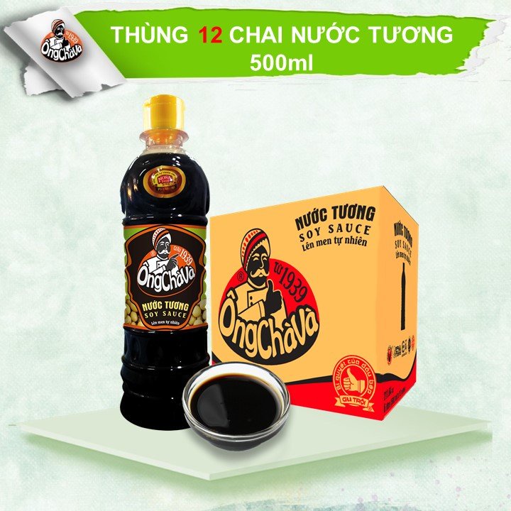 Thùng 12 Chai Nước Tương 500 ml Ông Chà Và (Tiện Lợi Tiết Kiệm Thích Hợp Nhà Hàng Quán Ăn)