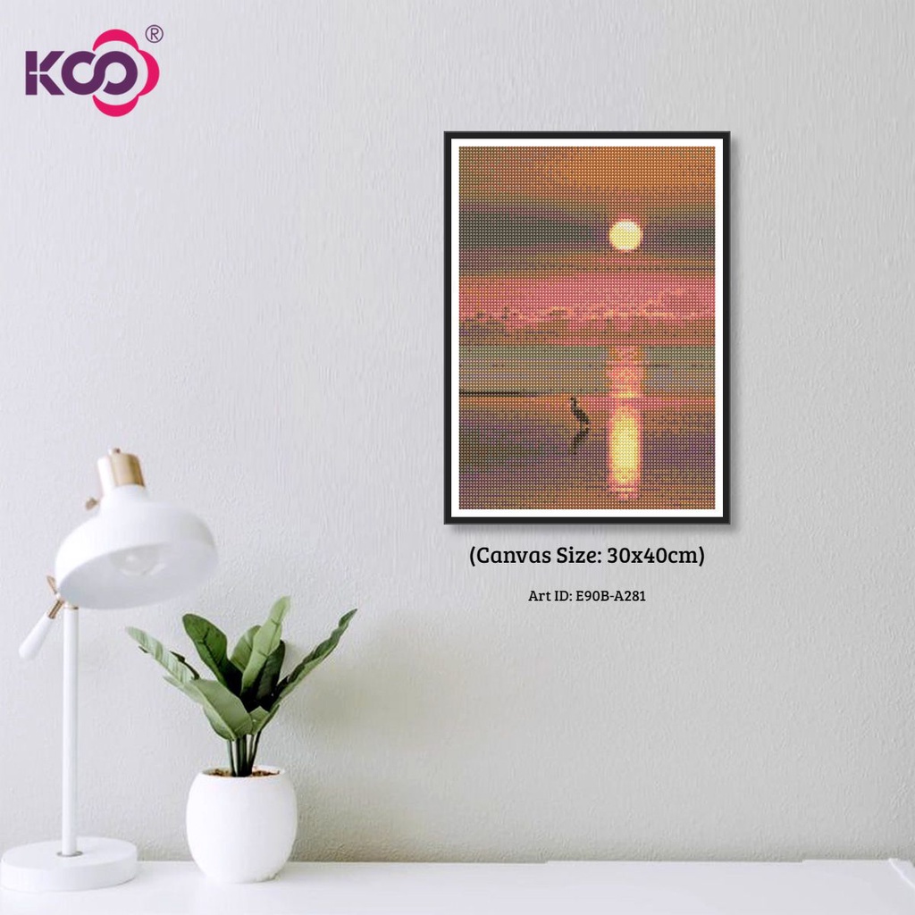 Set tranh đính đá 5D tự làm 30x40cm hình bình minh nhiều kiểu tùy chọn