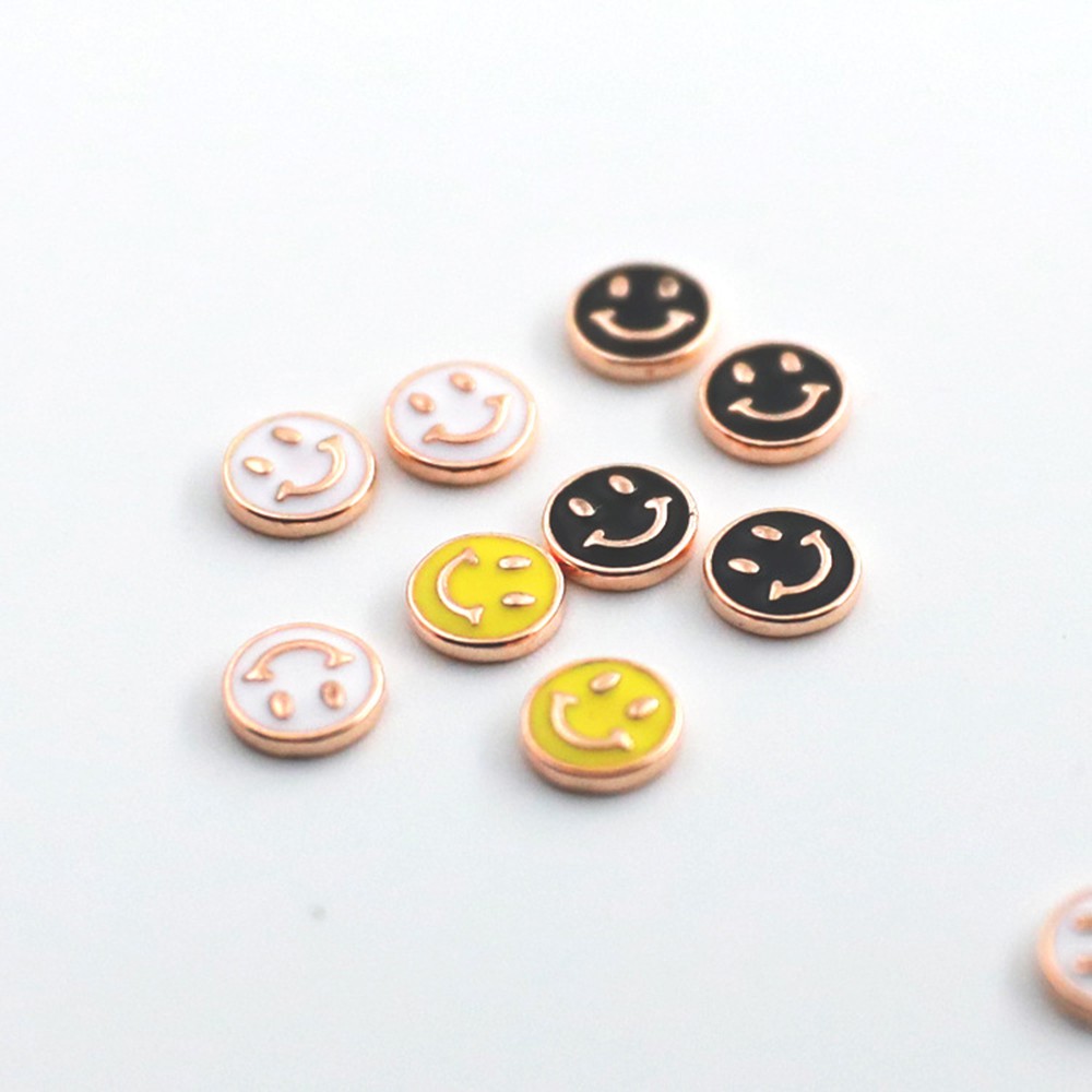 [Hàng mới về] Hạt đính móng tay trang trí nghệ thuật bằng kim loại họa tiết mặt cười 3D