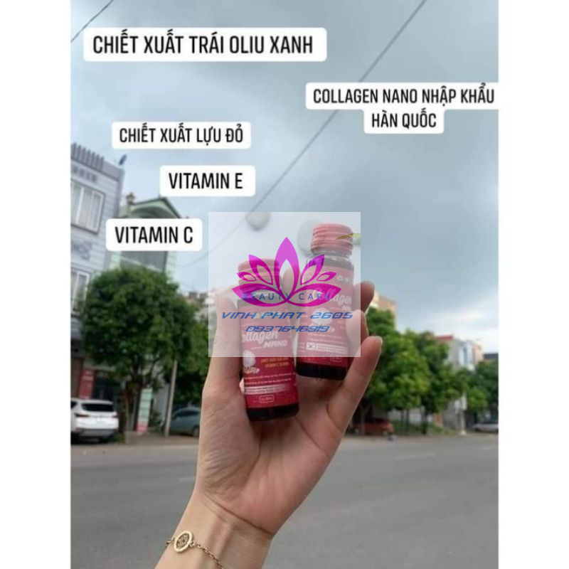 [ Hàng Chính Hãng] Colagen Uống -NANO Hàn Quốc Hộp 7 Chai Làm Trắng Da trẻ Hoá Làn Da Xoá Mờ Nám Đều Màu Da