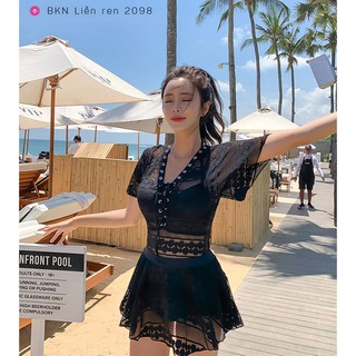 Bikini 3 mảnh ren cao cấp siêu hot 💖💖 Set đồ bơi đi biển nữ bơi chân váy ren cao cấp BKN2098