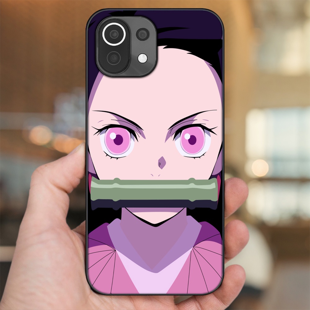 Ốp lưng Xiaomi Mi 11 Lite viền đen in hình Nezuko Kimetsu no Yaiba