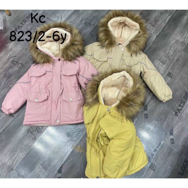 Áo park lót lông mũ siêu ấm QCCC cho bé tra/gái