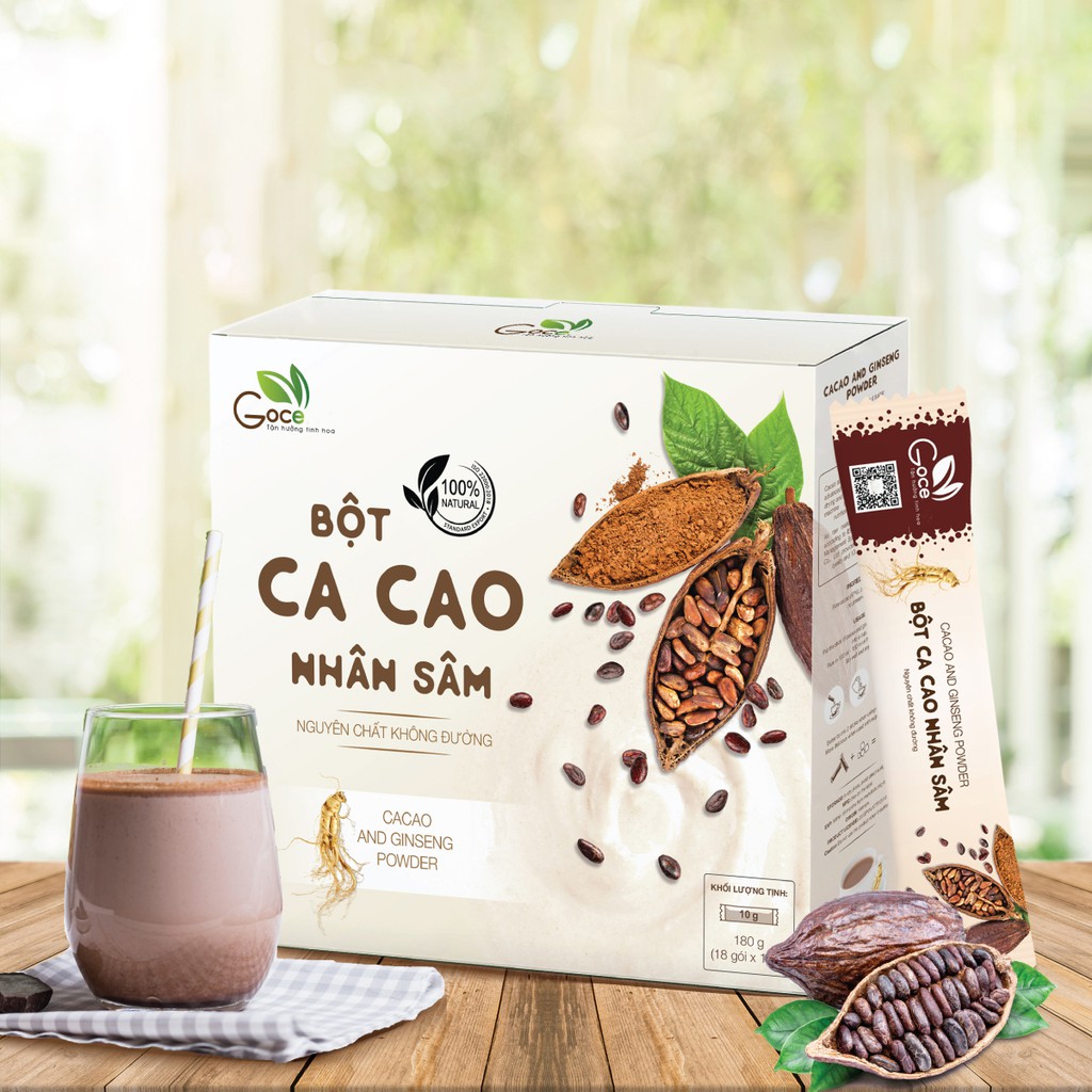 Bột ca cao nhân sâm Goce – 180g (18 gói x 10g)