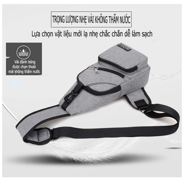 Túi Đeo Chéo Nam Phong Cách Hàn Quốc Túi Đeo Chéo Vải Bố và Kèm Sặc Pin Dự Phòng 20k mah | BigBuy360 - bigbuy360.vn