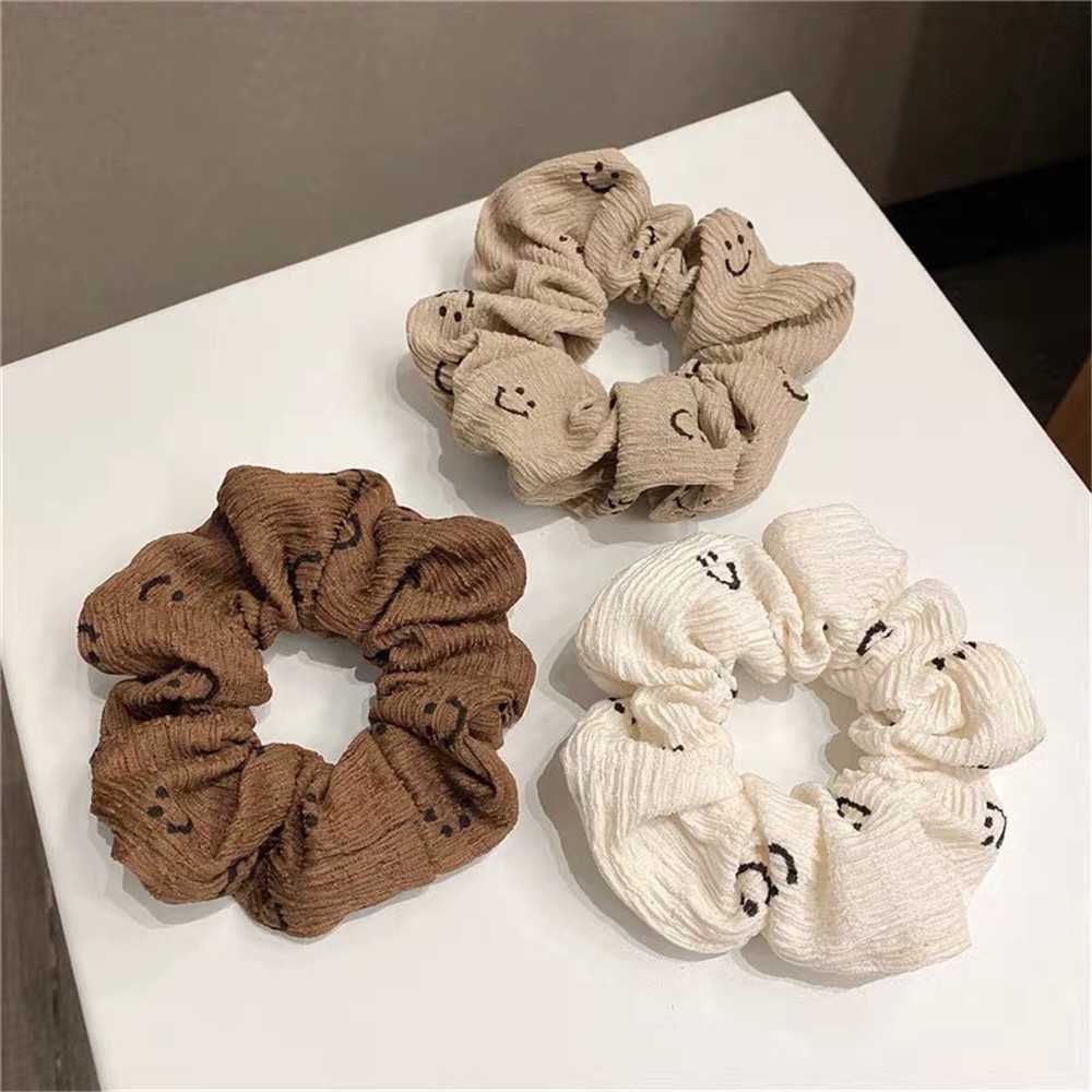 Dây buộc tóc hình mặt cười phong cách Hàn Quốc thời trang cho nữ