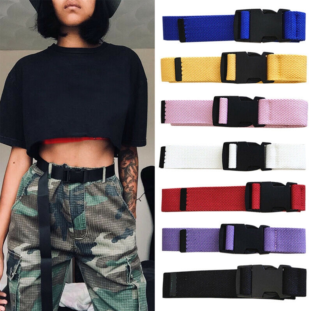 Dây nịt Nylon canvas nhiều màu phong cách vintage