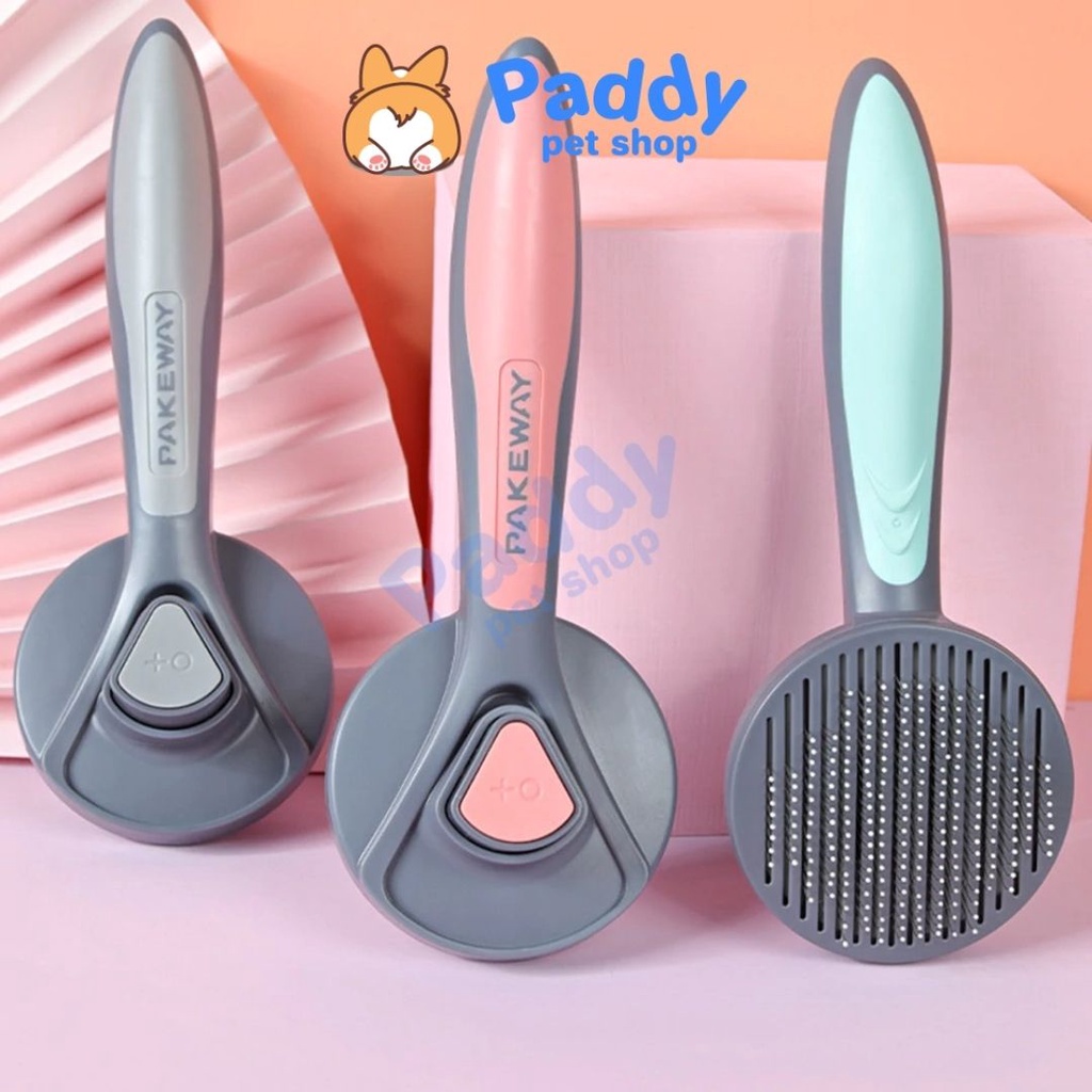 Lược Chải Lông Chó Mèo Có Nút Bấm Tách Lông Tiện Lợi