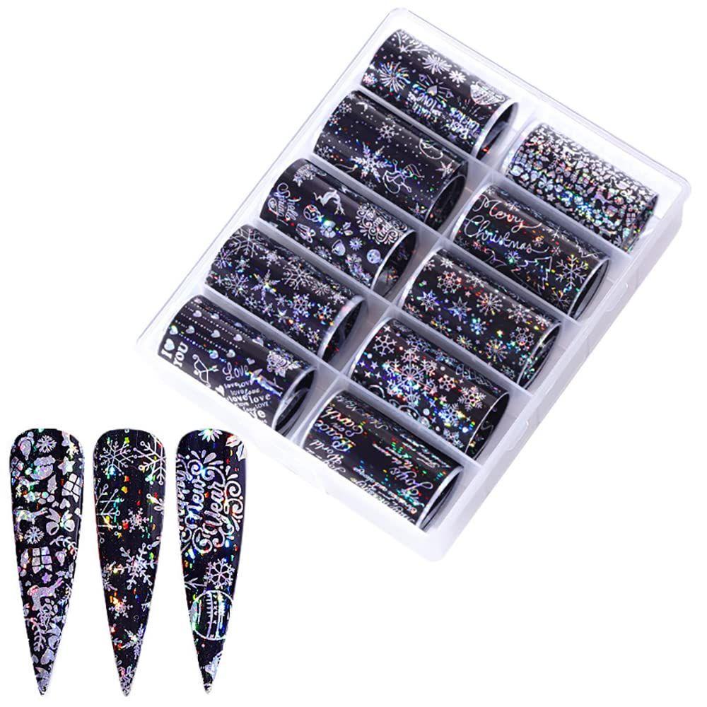 Bộ 10 Sticker Dán Móng Tay DIY Chủ Đề Giáng Sinh