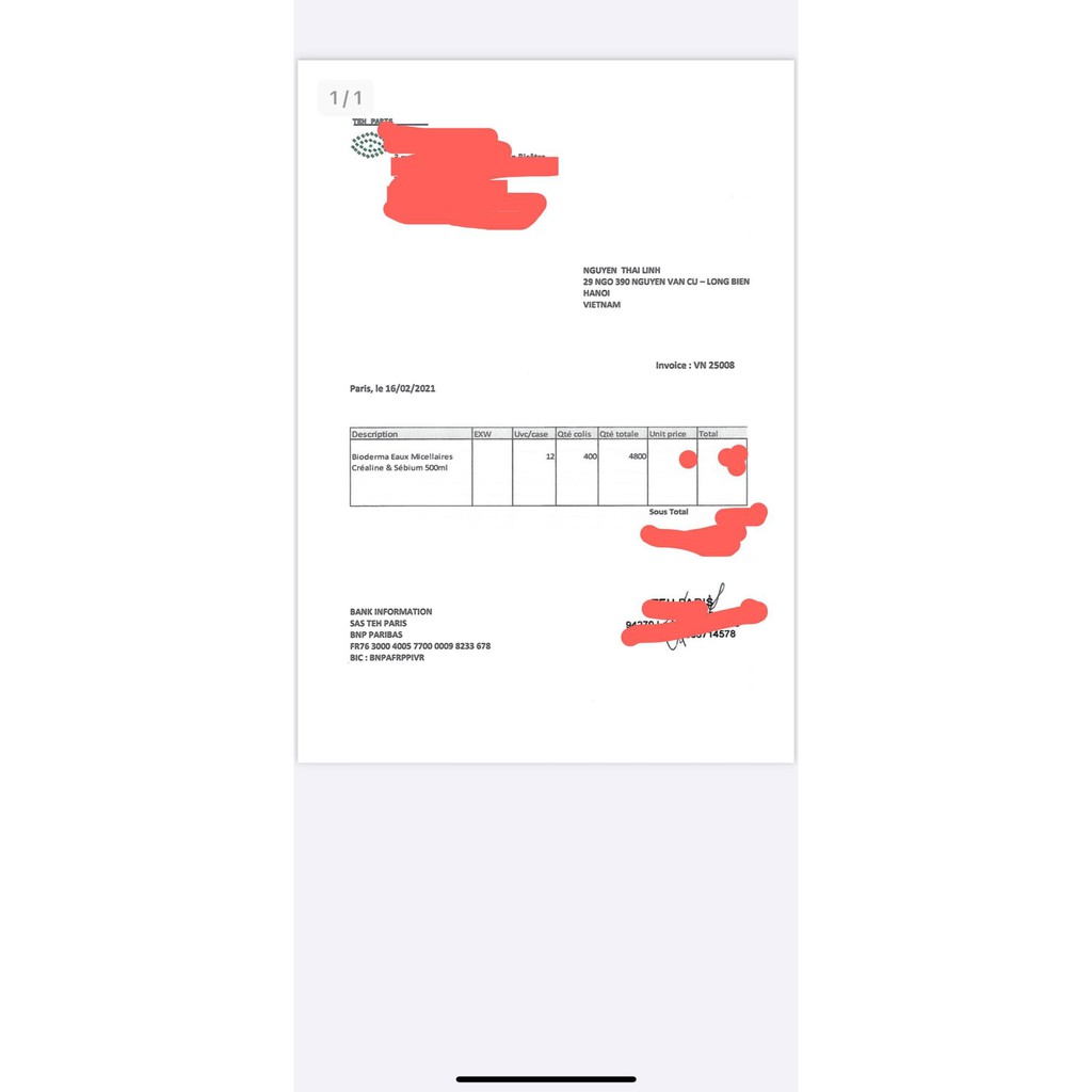 Tẩy trang Pháp Bioderma 500ml