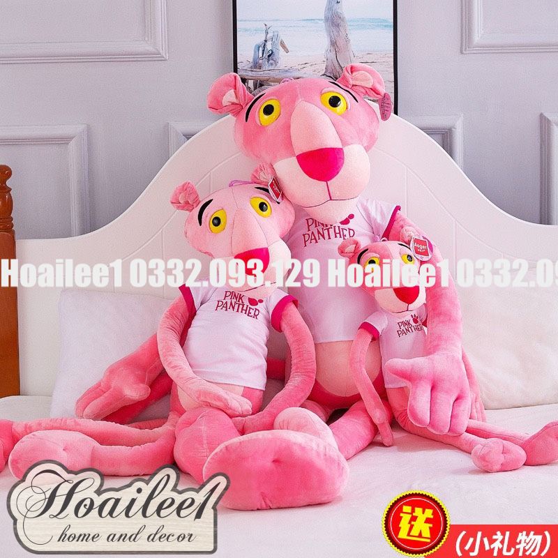 [Mã LIFEXANH03 giảm 10% đơn 500K] Gấu Bông Báo Hồng Pink Panther Ngộ Nghĩnh size 60cm 80cm 100cm 1m 1m3 1m6 1m8