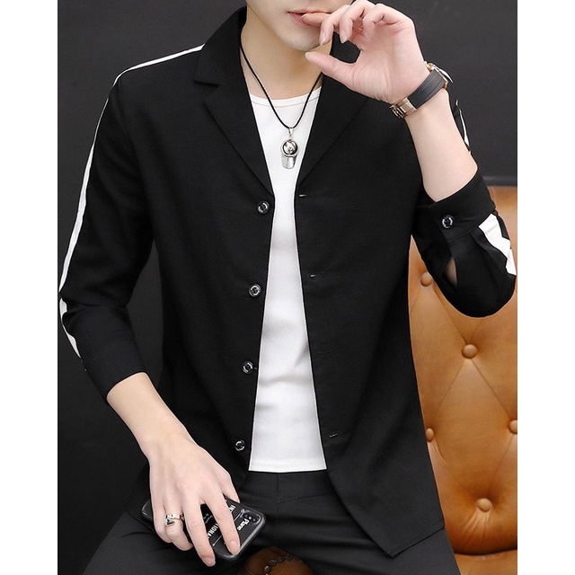 Áo Sơ Mi Nam Dài Tay Dáng Ôm Cổ Vest Hàn Quốc  Thấm Hút Mồ Hôi trẻ trung, lịch lãm T12