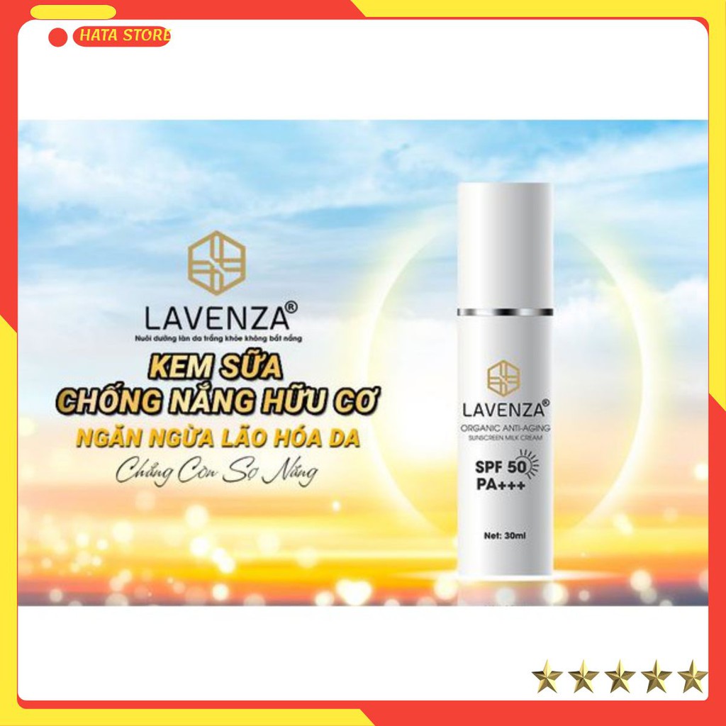 KEM SỮA CHỐNG NẮNG HỮU CƠ NGĂN NGỪA LÃO HÓA DA LAVENZA