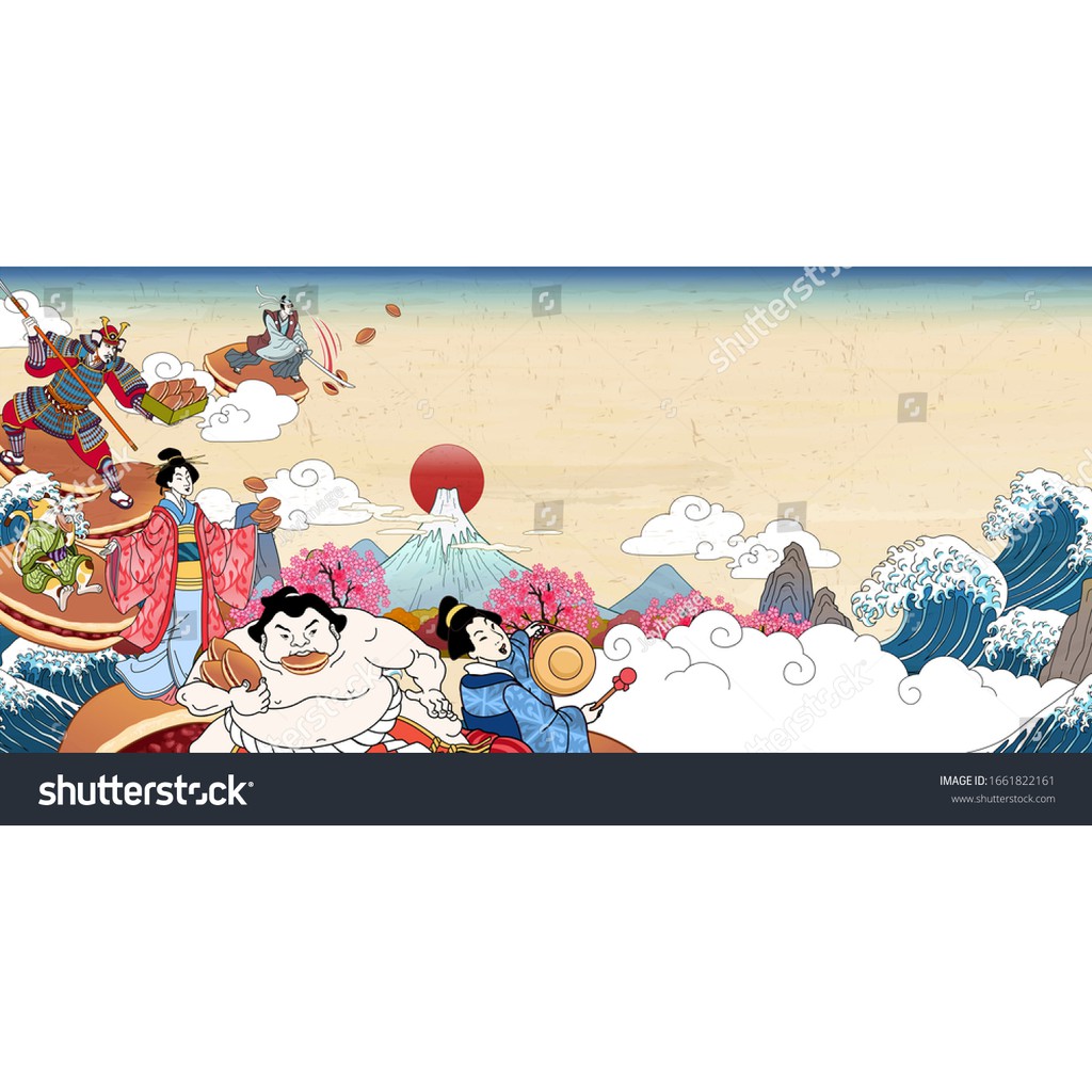 Tranh lụa 3d Quán ăn Phòng trà phong cách Nhật Bản QAPTNB-08