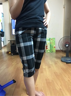 Quần lửng cho nữ chất đũi tàu