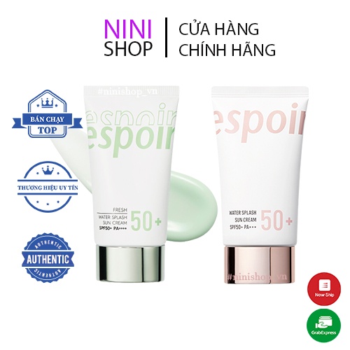 Kem chống nắng dưỡng ẩm Espoir và Kem lót Water Splash Cica Tone up - Sun Cream SPF50+ PA++++ 60ml - ninishop