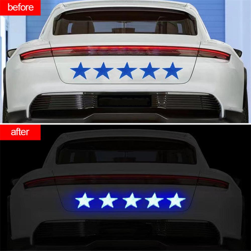 Bộ 6 Miếng Dán Phản Quang Cảnh Báo An Toàn Hình Ngôi Sao Cho Xe Hơi Xe Tải Xe Máy I9Y8