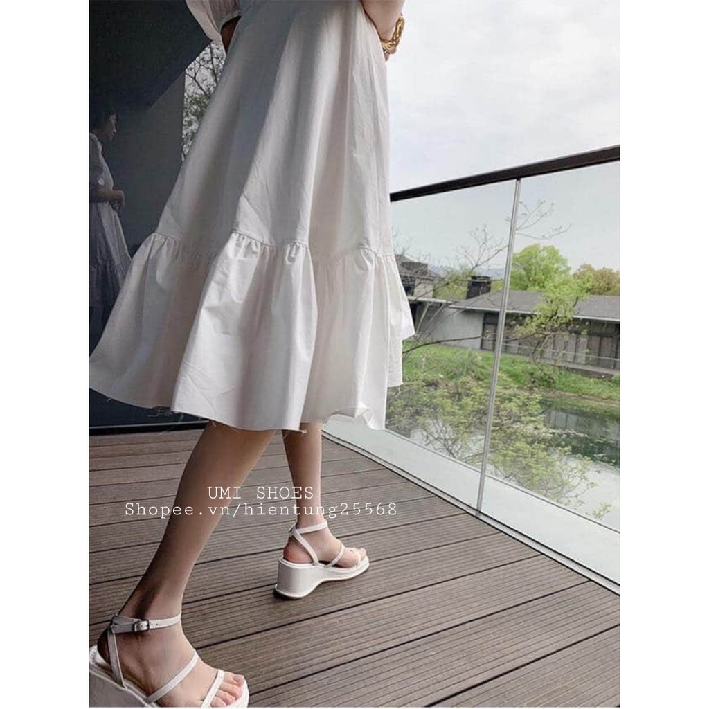 【﻿𝙎𝙃𝙊𝙀𝙎 ★ 🅽🅴🆆】 Sandal nữ quai mảnh đế xuồng cao 5cm lượn sóng xỏ ngón