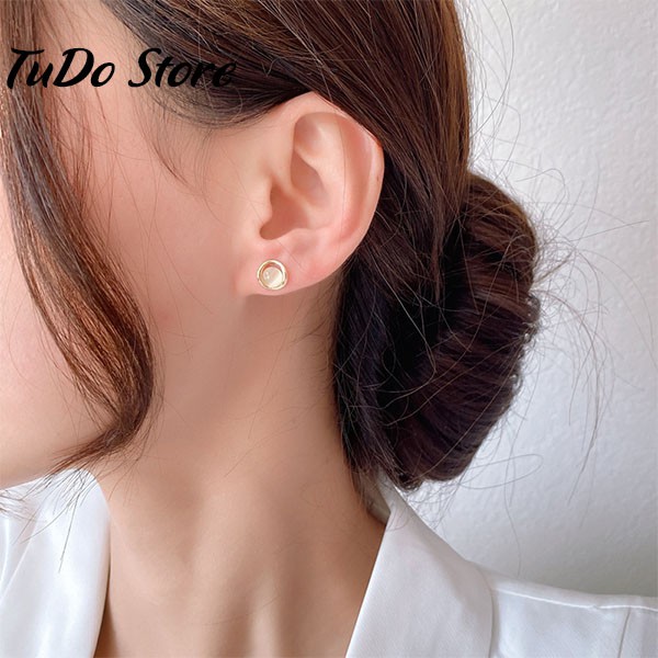 Khuyên tai, bông tai nữ Hàn quốc mạ bạc 925 đính đa thời trang sành điệu HT7