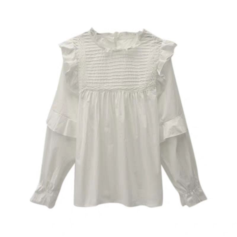 áo babydoll tay bèo xếp li ngực ulzzang ảnh thật