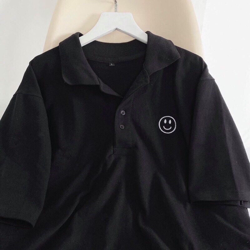 Áo Polo Unisex Tay Lỡ Form Rộng Thêu Vải Thun Cotton Dày Dặn Phong Cách Hàn Quốc – Ruby Store