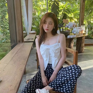 Áo croptop đính nơ hai dây