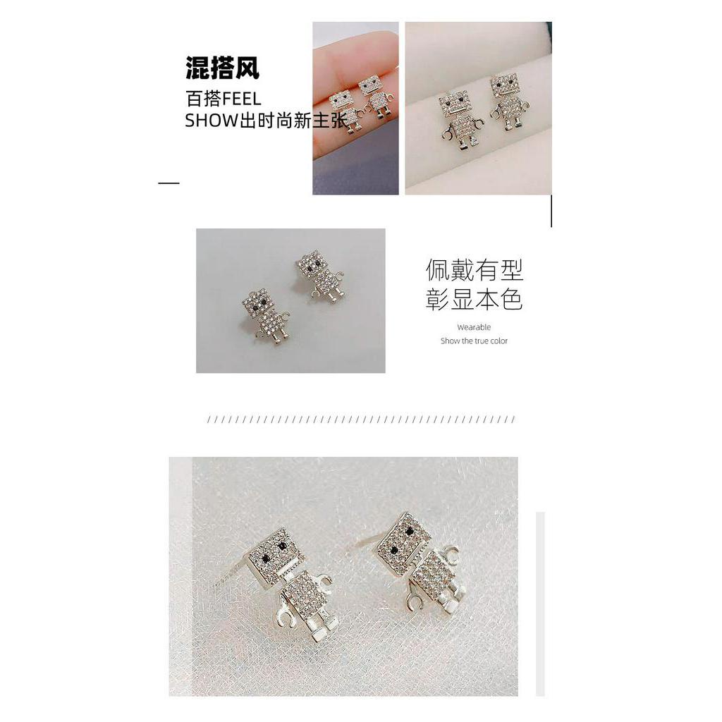 Bông Tai Hình Robot Đính Đá Đơn Giản Phong Cách Hàn Quốc 22833